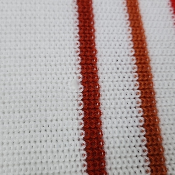 NEW white knit multi striped v neck sweater tank large - Picture 5 of 5